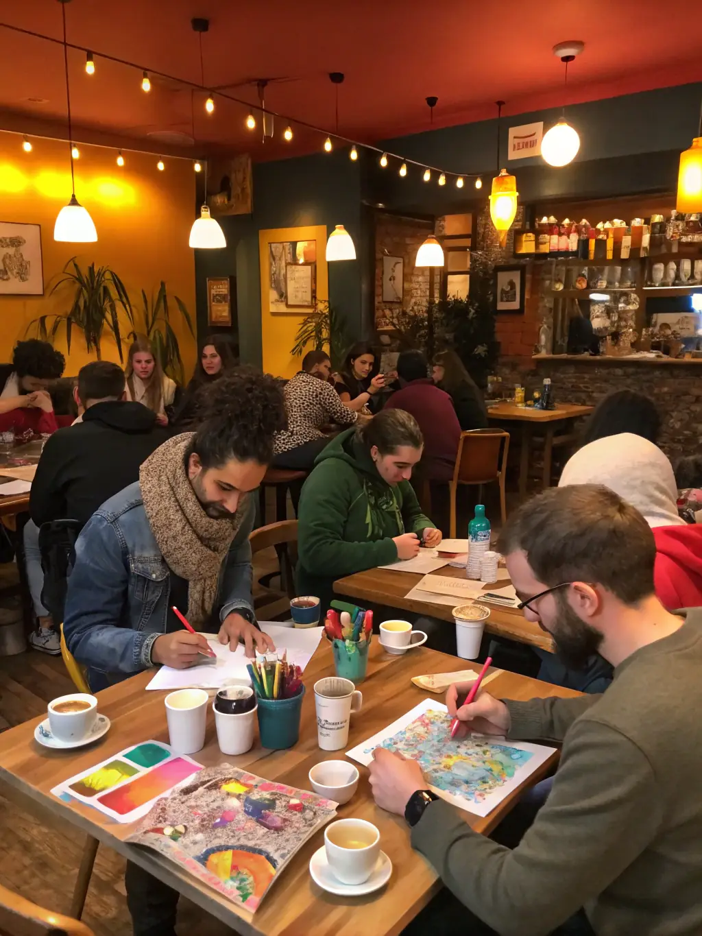A photograph of a community workshop organized by BALANCE ASSOCIATION, showing participants actively engaged in a creative activity, fostering community engagement and cultural participation.